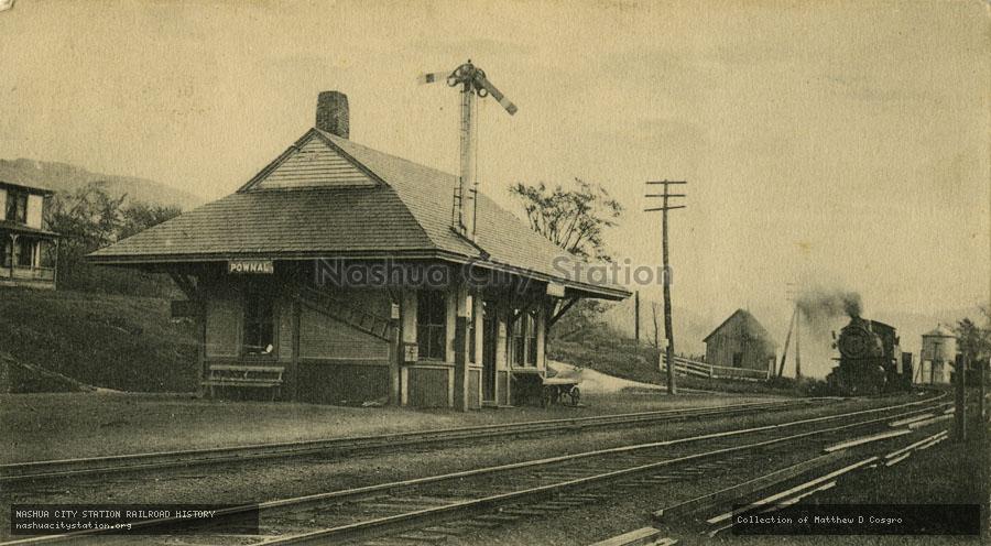 Postcard: Over the Berkshire Range - Railroad Station, Pownal, Vermont